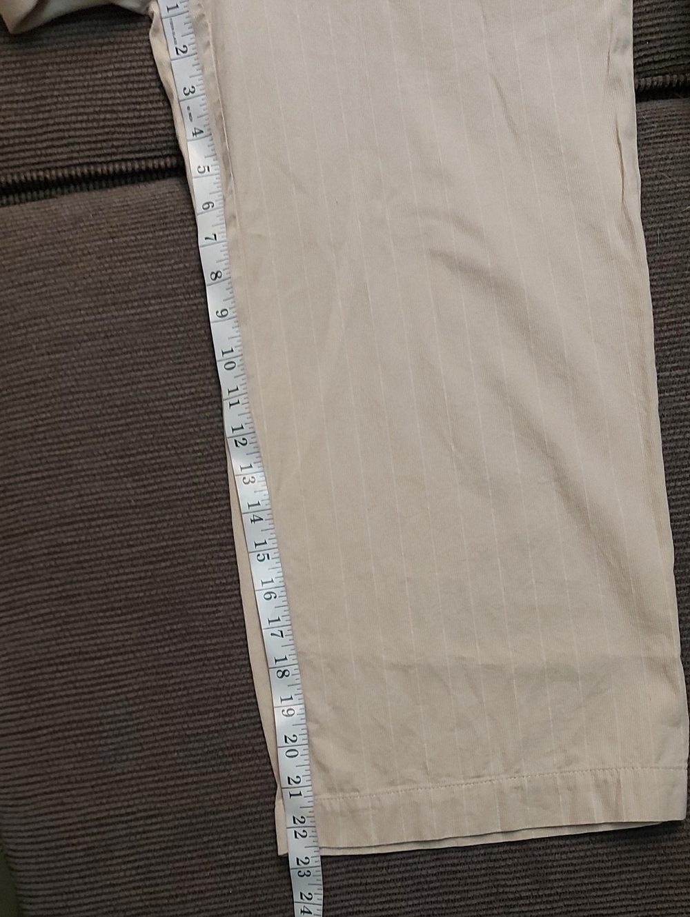 100% Cotton Cropped Wide Leg Culotte Pants Beige High Rise Size S - Picture 8 of 11